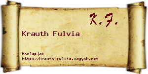Krauth Fulvia névjegykártya